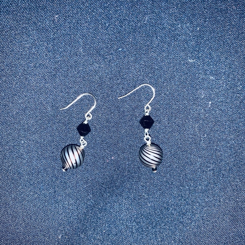 Sterling Silver Glass Earrings